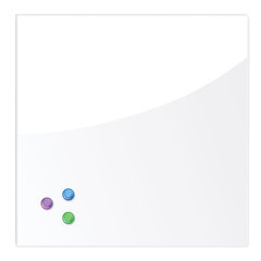 Доска магнитно-маркерная стеклянная 45&times;45 см, 3 магнита, БЕЛАЯ, BRAUBERG, 236735