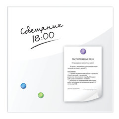 Доска магнитно-маркерная стеклянная 45&times;45 см, 3 магнита, БЕЛАЯ, BRAUBERG, 236735