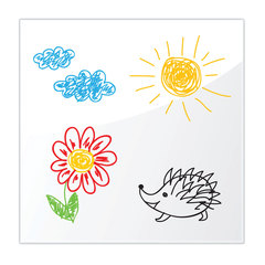 Доска магнитно-маркерная стеклянная 45&times;45 см, 3 магнита, БЕЛАЯ, BRAUBERG, 236735