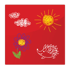 Доска магнитно-маркерная стеклянная 45&times;45 см, 3 магнита, КРАСНАЯ, BRAUBERG, 236737