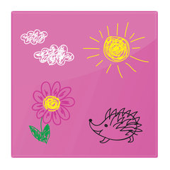 Доска магнитно-маркерная стеклянная 45&times;45 см, 3 магнита, РОЗОВАЯ, BRAUBERG, 236742