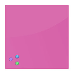 Доска магнитно-маркерная стеклянная 45&times;45 см, 3 магнита, РОЗОВАЯ, BRAUBERG, 236742