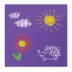 Доска магнитно-маркерная стеклянная 45&times;45 см, 3 магнита, ФИОЛЕТОВАЯ, BRAUBERG, 236743