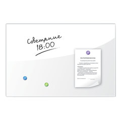 Доска магнитно-маркерная стеклянная 40&times;60 см, 3 магнита, БЕЛАЯ, BRAUBERG, 236744