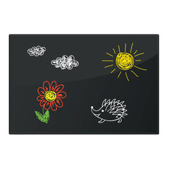 Доска магнитно-маркерная стеклянная 40&times;60 см, 3 магнита, ЧЕРНАЯ, BRAUBERG, 236745