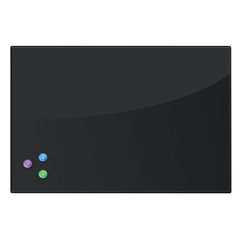 Доска магнитно-маркерная стеклянная 40&times;60 см, 3 магнита, ЧЕРНАЯ, BRAUBERG, 236745