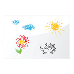 Доска магнитно-маркерная стеклянная 60&times;90 см, 3 магнита, БЕЛАЯ, BRAUBERG, 236747