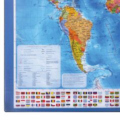 Коврик-подкладка настольный для письма (590&times;380 мм), с картой мира, BRAUBERG, 236777