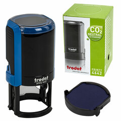 Оснастка для печатей, оттиск D=42 мм, синий, TRODAT 4642 PRINTY 4.0, корпус синий, крышка, подушка