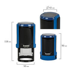 Оснастка для печатей, оттиск D=42 мм, синий, TRODAT 4642 PRINTY 4.0, корпус синий, крышка, подушка