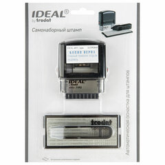 Штамп самонаборный 3-строчный, оттиск 38&times;14 мм, без рамки, TRODAT IDEAL 4911 P2, КАССА В КОМПЛЕКТЕ