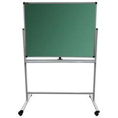 Доска для мела/<wbr/>магнитно-маркерная НА СТЕНДЕ 90&times;120 см, 2-сторонняя, зеленая/<wbr/>белая, BRAUBERG Premium, 236852