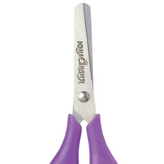 Ножницы ЮНЛАНДИЯ &laquo;ВОЗДУШНЫЙ ЗМЕЙ&raquo;, 125 мм, для правши, резиновые вставки, фиолетово-желтые, европодвес, 236856