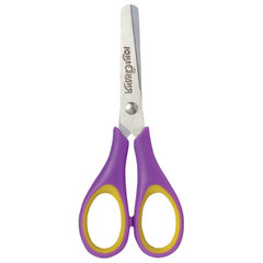 Ножницы ЮНЛАНДИЯ &laquo;ВОЗДУШНЫЙ ЗМЕЙ&raquo;, 125 мм, для правши, резиновые вставки, фиолетово-желтые, европодвес, 236856
