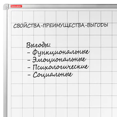 Доска магнитно-маркерная В КЛЕТКУ 60&times;90 см, алюминиевая рамка, ГАРАНТИЯ 10 ЛЕТ, РОССИЯ, BRAUBERG, 236862