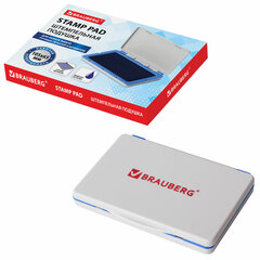 Штемпельная подушка BRAUBERG, 120&times;90 мм (рабочая поверхность 105&times;65 мм), синяя краска, 236866