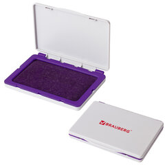 Штемпельная подушка BRAUBERG, 100&times;80 мм (рабочая поверхность 90&times;50 мм), фиолетовая краска, 236869