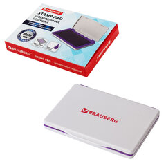 Штемпельная подушка BRAUBERG, 100&times;80 мм (рабочая поверхность 90&times;50 мм), фиолетовая краска, 236869