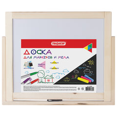 Доска двустороняя для мела и маркеров (35&times;41 см), настольная, подставка, черная/<wbr/>белая, ПИФАГОР, 236888