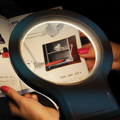 Настольная лампа светильник Леда С20 ПРО на струбцине, СВЕТОДИОДНАЯ, 8 Вт, ЛУПА (4,5/<wbr/>9 раз), белый