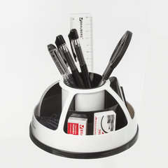 Канцелярский набор BRAUBERG &laquo;ULTRA&raquo;, 10 предметов, вращающаяся конструкция, черно-белый, 236954