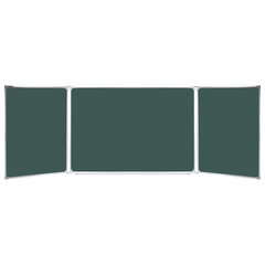 Доска для мела магнитная 3-элементная 100&times;150/<wbr/>300 см, ДОПОЛНИТЕЛЬНАЯ ЛИНИЯ/<wbr/>КЛЕТКА, зеленая, BRAUBERG, 236972