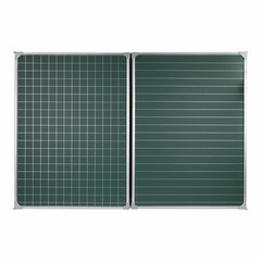 Доска для мела магнитная 3-х элементная 100&times;150/<wbr/>300 см, ДОПОЛНИТЕЛЬНАЯ ЛИНИЯ/<wbr/>КЛЕТКА, зеленая, BRAUBERG, 236972