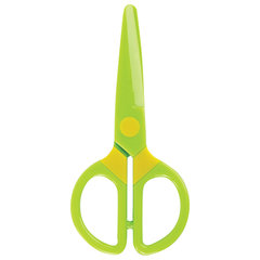 Ножницы ЮНЛАНДИЯ &laquo;МУЛЬТЯШКИ&raquo;, 125 мм, с безопасными пластиковыми лезвиями, зеленые, 236983