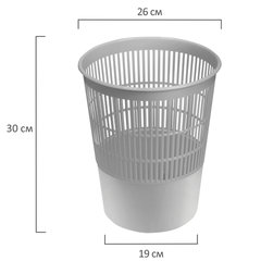 Корзина для бумаг BRAUBERG сетчатая, 14 л, серая, 237004