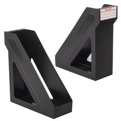 Лоток вертикальный для бумаг BRAUBERG &laquo;Basic&raquo;, 265&times;100&times;285 мм, черный, 237009