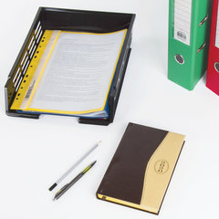 Лоток горизонтальный для бумаг BRAUBERG &laquo;Basic&raquo;, А4 (360&times;270&times;75 мм), с пазами, сетчатый, черный, 237011