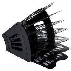 Лоток для бумаг веерный BRAUBERG &laquo;Basic&raquo; 7-ми секционный, 6 отделений, сетчатый, черный, 237019