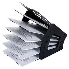 Лоток для бумаг веерный BRAUBERG &laquo;Basic&raquo; 7-ми секционный, 6 отделений, сетчатый, черный, 237019