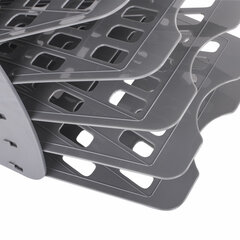 Лоток для бумаг веерный BRAUBERG &laquo;Basic&raquo; 7-ми секционный, 6 отделений, сетчатый, серый, 237020