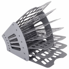 Лоток для бумаг веерный BRAUBERG &laquo;Basic&raquo; 7-ми секционный, 6 отделений, сетчатый, серый, 237020