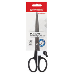 Изображение товара Ножницы BRAUBERG «Standard» 205 мм, черные, классической формы, 2-х сторонняя заточка, 237097