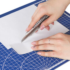 Коврик (мат) для резки BRAUBERG EXTRA 5-слойный, А2 (600&times;450 мм), двусторонний, толщина 3 мм, синий, 237176