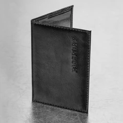 Обложка для паспорта экокожа, мягкая вставка изолон, &laquo;PASSPORT&raquo;, черная, STAFF Profit, 237183