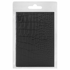 Обложка для паспорта натуральная кожа крокодил, &laquo;PASSPORT&raquo;, черная, BRAUBERG, 237185