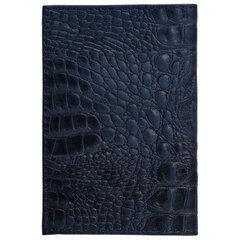 Обложка для паспорта натуральная кожа кайман, &laquo;PASSPORT&raquo;, темно-синяя, BRAUBERG, 237196