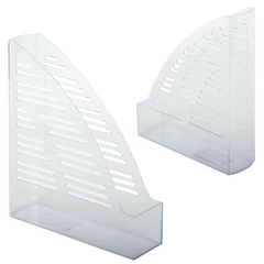 Лоток вертикальный для бумаг BRAUBERG &laquo;Standard&raquo;, 245&times;70&times;295 мм, прозрачный, 237223