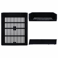 Лотки горизонтальные для бумаг, КОМПЛЕКТ 3 шт., 340&times;270&times;70 мм, черный, BRAUBERG &laquo;Office&raquo;, 237255