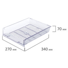 Лотки горизонтальные для бумаг, КОМПЛЕКТ 3 шт., 340&times;270&times;70 мм, прозрачный, BRAUBERG &laquo;Office&raquo;, 237258