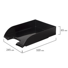 Лоток горизонтальный для бумаг BRAUBERG &laquo;Office style&raquo;, 320&times;245&times;65 мм, черный, 237286