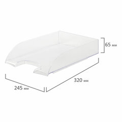 Лоток горизонтальный для бумаг BRAUBERG &laquo;Office style&raquo;, 320&times;245&times;65 мм, прозрачный, 237288