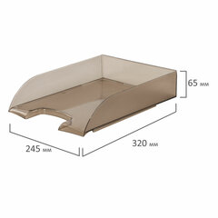 Лоток горизонтальный для бумаг BRAUBERG &laquo;Office style&raquo;, 320&times;245&times;65 мм, тонированный серый, 237289