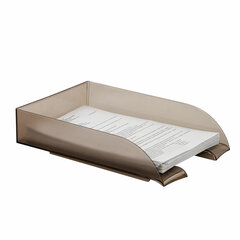 Лоток горизонтальный для бумаг BRAUBERG &laquo;Office style&raquo;, 320&times;245&times;65 мм, тонированный серый, 237289