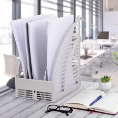 Лоток вертикальный для бумаг STAFF, 245&times;165&times;285 мм, 3 отделения, сетчатый, сборный, серый, 237294