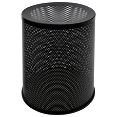 Урна-корзина металлическая для мусора 16 литров, перфорированная, черная, оцинкованная сталь, ТИТАН.