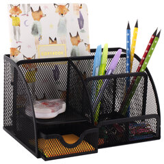 Подставка-органайзер металлическая BRAUBERG &laquo;Germanium&raquo;, 7 секций, 125&times;220&times;140 мм, черная, 237416